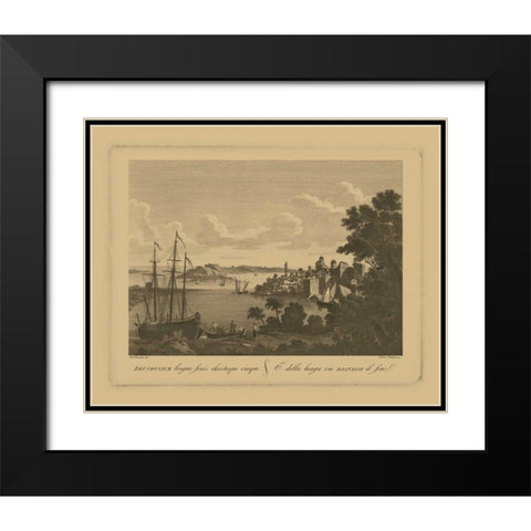 Italian Landscape III Black Modern Wood Framed Art Print with Double Matting by Vision Studio