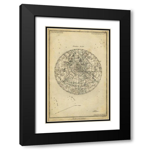 Antique Astronomy Chart I Black Modern Wood Framed Art Print with Double Matting by Diderot, Denis