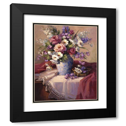 Spring Fling Black Modern Wood Framed Art Print with Double Matting by Johnston, Maxine