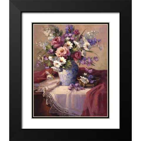 Spring Fling Black Modern Wood Framed Art Print with Double Matting by Johnston, Maxine