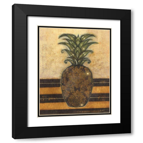 Regal Pineapple II Black Modern Wood Framed Art Print with Double Matting by Wyatt Jr., Norman
