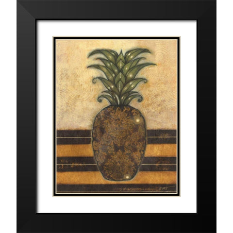 Regal Pineapple II Black Modern Wood Framed Art Print with Double Matting by Wyatt Jr., Norman