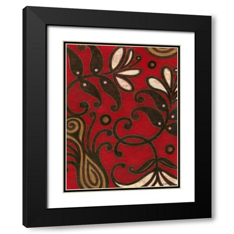 Scarlet Textile II Black Modern Wood Framed Art Print with Double Matting by Wyatt Jr., Norman