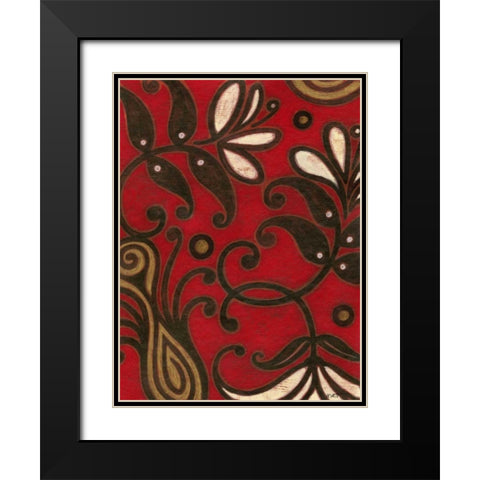 Scarlet Textile II Black Modern Wood Framed Art Print with Double Matting by Wyatt Jr., Norman