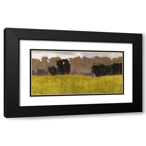 Tuscan Field II Black Modern Wood Framed Art Print with Double Matting by Vision Studio