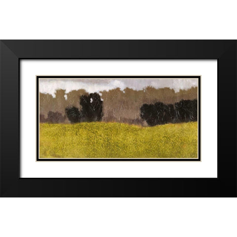 Tuscan Field II Black Modern Wood Framed Art Print with Double Matting by Vision Studio
