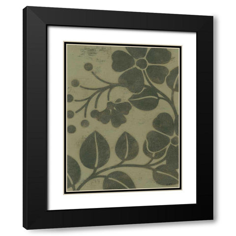 Sage Textile I Black Modern Wood Framed Art Print with Double Matting by Wyatt Jr., Norman
