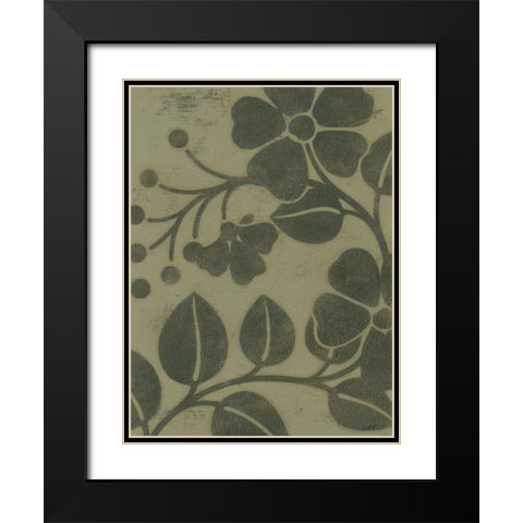 Sage Textile I Black Modern Wood Framed Art Print with Double Matting by Wyatt Jr., Norman