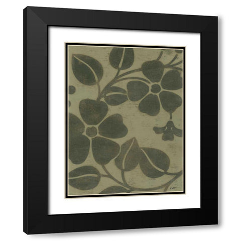 Sage Textile II Black Modern Wood Framed Art Print with Double Matting by Wyatt Jr., Norman