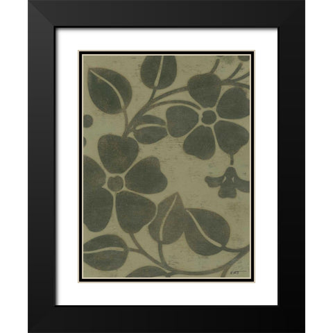 Sage Textile II Black Modern Wood Framed Art Print with Double Matting by Wyatt Jr., Norman