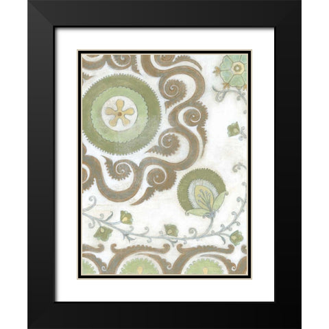 Earth Suzani II Black Modern Wood Framed Art Print with Double Matting by Wyatt Jr., Norman