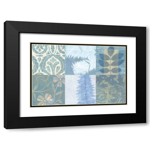 Blue Textures I Black Modern Wood Framed Art Print with Double Matting by Vision Studio