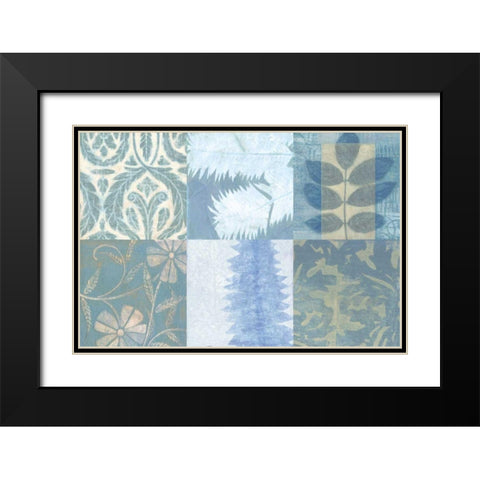 Blue Textures I Black Modern Wood Framed Art Print with Double Matting by Vision Studio