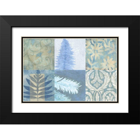 Blue Textures II Black Modern Wood Framed Art Print with Double Matting by Vision Studio