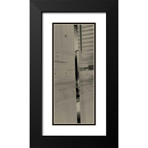 City View II Black Modern Wood Framed Art Print with Double Matting by Ling, Tang
