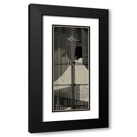 City View V Black Modern Wood Framed Art Print with Double Matting by Ling, Tang