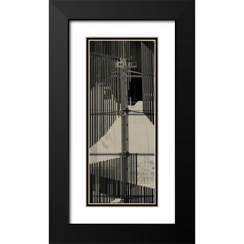 City View V Black Modern Wood Framed Art Print with Double Matting by Ling, Tang
