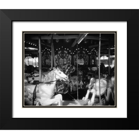 Carousel I Black Modern Wood Framed Art Print with Double Matting by Christensen, Jim