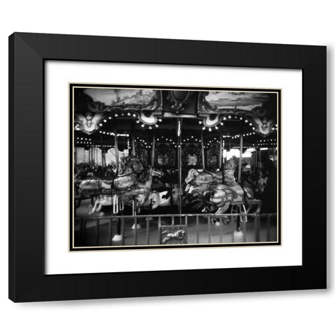 Carousel II Black Modern Wood Framed Art Print with Double Matting by Christensen, Jim