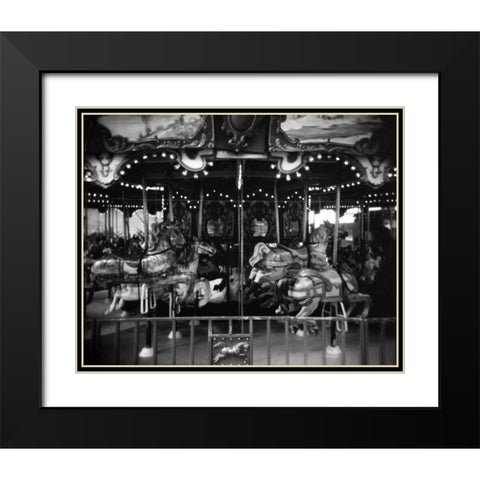 Carousel II Black Modern Wood Framed Art Print with Double Matting by Christensen, Jim