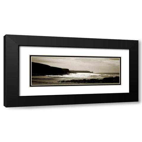 Cornish Beach Black Modern Wood Framed Art Print with Double Matting by Bay, Noah
