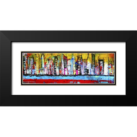 Skyline Black Modern Wood Framed Art Print with Double Matting by Ashley, Erin