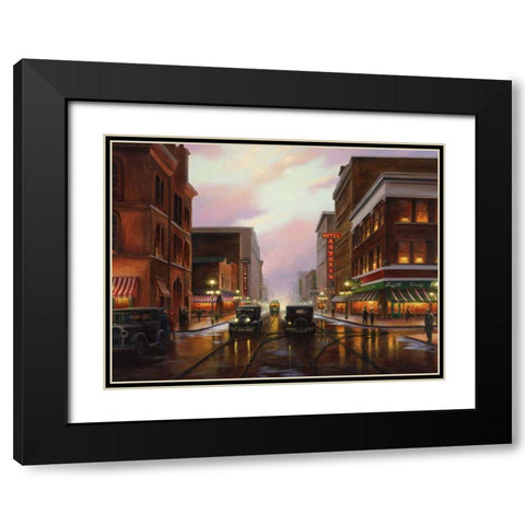 Twilight Times Black Modern Wood Framed Art Print with Double Matting by Stans, Leo
