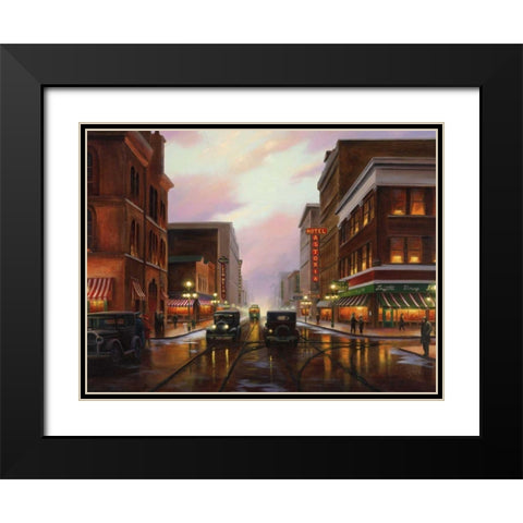 Twilight Times Black Modern Wood Framed Art Print with Double Matting by Stans, Leo