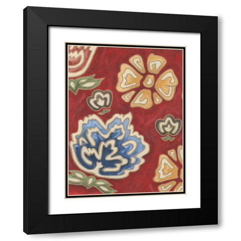 Cheerful Chintz I Black Modern Wood Framed Art Print with Double Matting by Deans, Karen