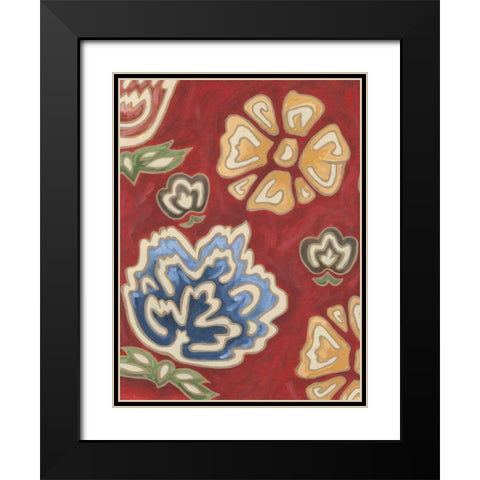 Cheerful Chintz I Black Modern Wood Framed Art Print with Double Matting by Deans, Karen