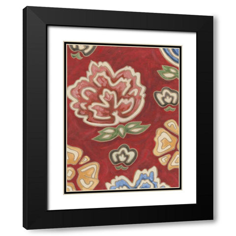 Cheerful Chintz II Black Modern Wood Framed Art Print with Double Matting by Deans, Karen