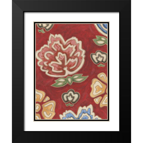 Cheerful Chintz II Black Modern Wood Framed Art Print with Double Matting by Deans, Karen