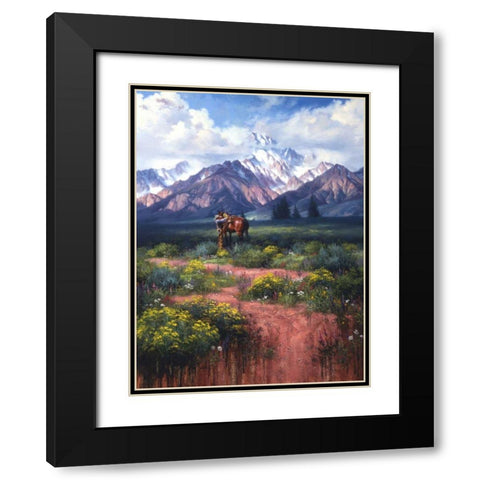 Flowers for Mama Black Modern Wood Framed Art Print with Double Matting by Sorenson, Jack