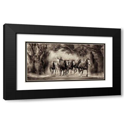 The Chase II Black Modern Wood Framed Art Print with Double Matting by Drost, David
