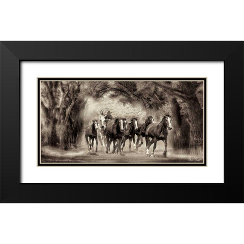 The Chase II Black Modern Wood Framed Art Print with Double Matting by Drost, David