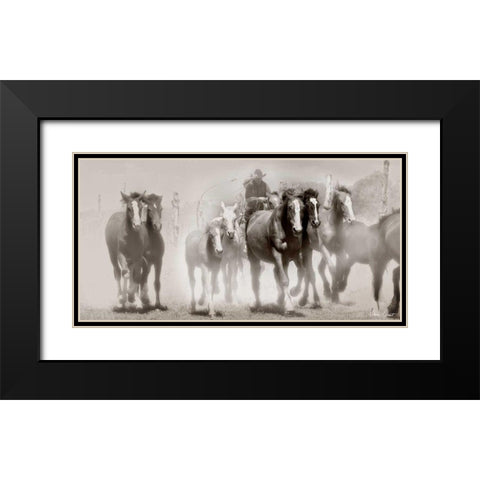 The Chase III Black Modern Wood Framed Art Print with Double Matting by Drost, David