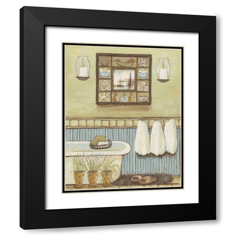 Seabreeze Bath II Black Modern Wood Framed Art Print with Double Matting by Russell, Wendy