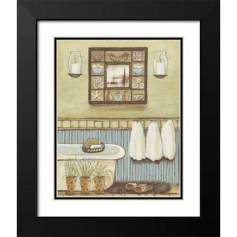 Seabreeze Bath II Black Modern Wood Framed Art Print with Double Matting by Russell, Wendy