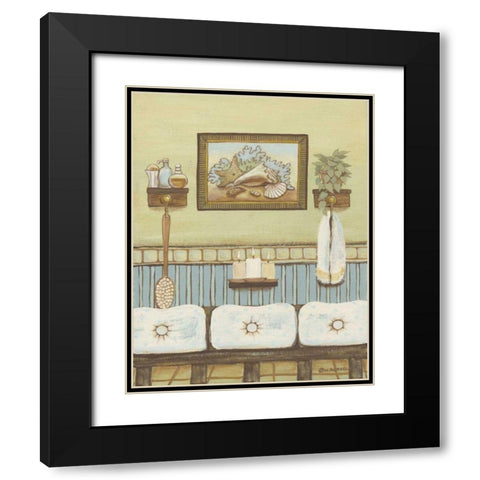 Seabreeze Bath IV Black Modern Wood Framed Art Print with Double Matting by Russell, Wendy