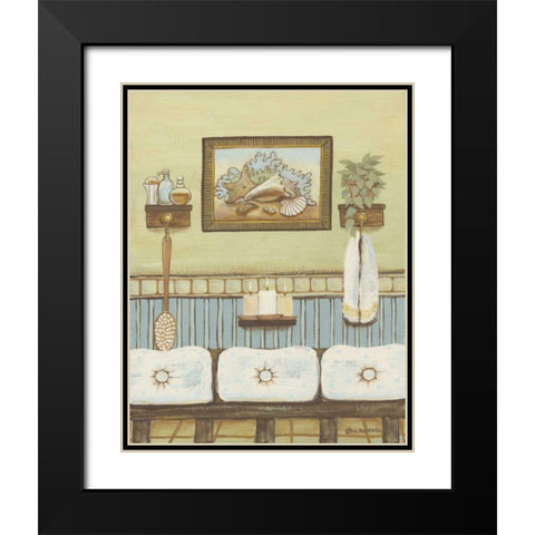 Seabreeze Bath IV Black Modern Wood Framed Art Print with Double Matting by Russell, Wendy
