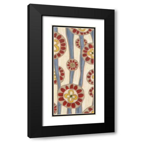 Flowing Flowers I Black Modern Wood Framed Art Print with Double Matting by Deans, Karen