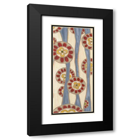 Flowing Flowers II Black Modern Wood Framed Art Print with Double Matting by Deans, Karen
