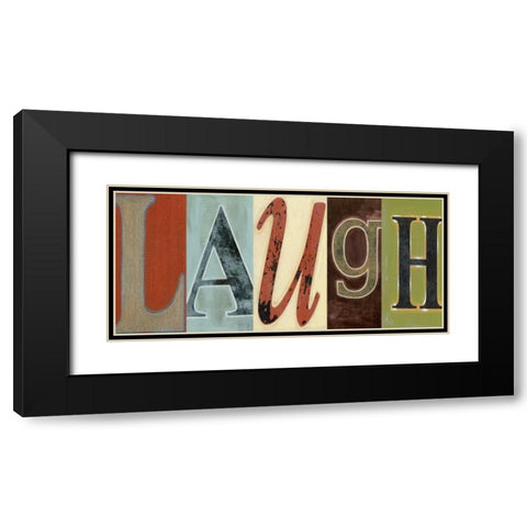 Laugh Panel Black Modern Wood Framed Art Print with Double Matting by Vision Studio