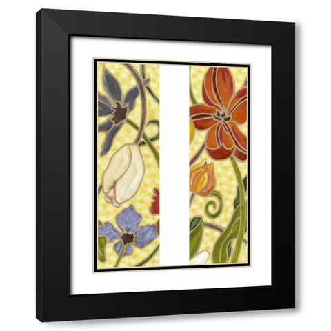 Mini Sunny Garden I (2-Up) Black Modern Wood Framed Art Print with Double Matting by Deans, Karen