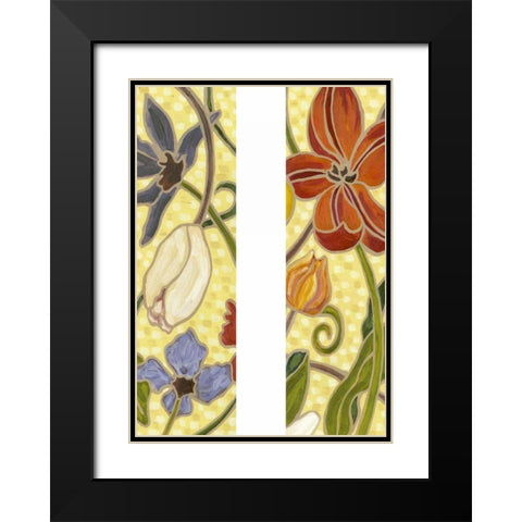 Mini Sunny Garden I (2-Up) Black Modern Wood Framed Art Print with Double Matting by Deans, Karen