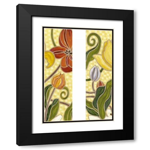 Mini Sunny Garden II (2-Up) Black Modern Wood Framed Art Print with Double Matting by Deans, Karen