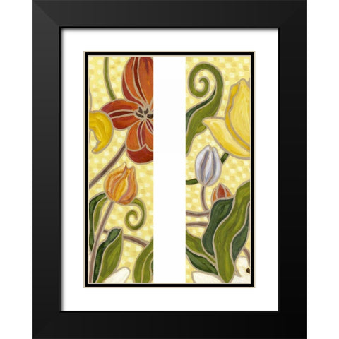 Mini Sunny Garden II (2-Up) Black Modern Wood Framed Art Print with Double Matting by Deans, Karen