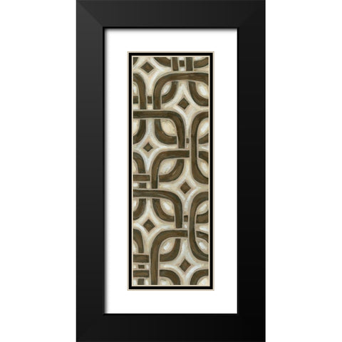 2-Up Earthen Patterns V Black Modern Wood Framed Art Print with Double Matting by Deans, Karen