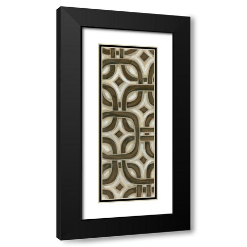 2-Up Earthen Patterns VI Black Modern Wood Framed Art Print with Double Matting by Deans, Karen