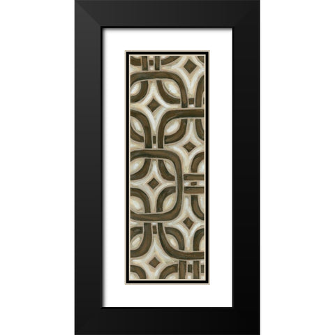 2-Up Earthen Patterns VI Black Modern Wood Framed Art Print with Double Matting by Deans, Karen
